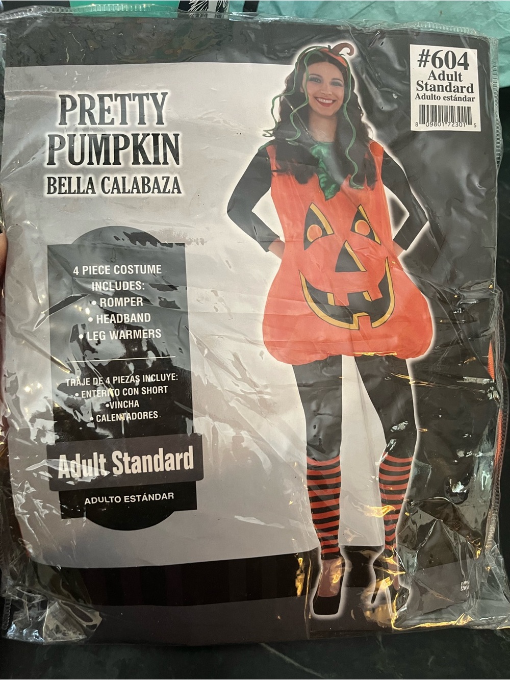 Pretty Pumpkin Women’s Halloween Costume Adult Standard Sz Sm-M 4 Piece